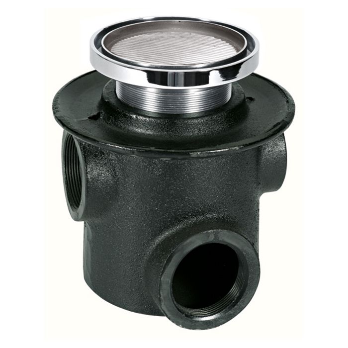 Coladera de contorno redonda para inserto cerámico de máximo 10 mm de espesor tres bocas Cromo.