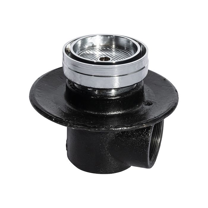 Coladera corta de contorno redonda para inserto cerámico de máximo 10 mm de espesor una boca Cromo.