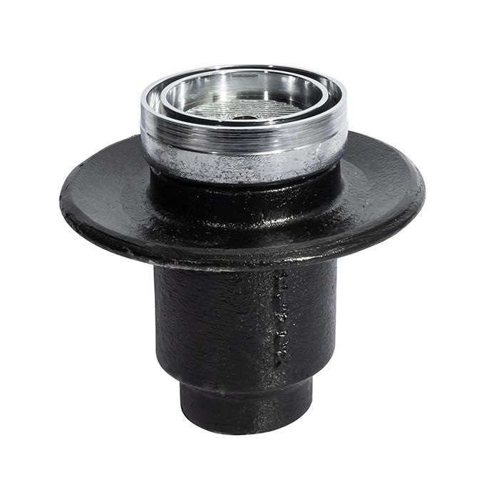 Coladera vertical corta de contorno redonda para inserto cerámico de máximo 10 mm de espesor una boca Cromo.