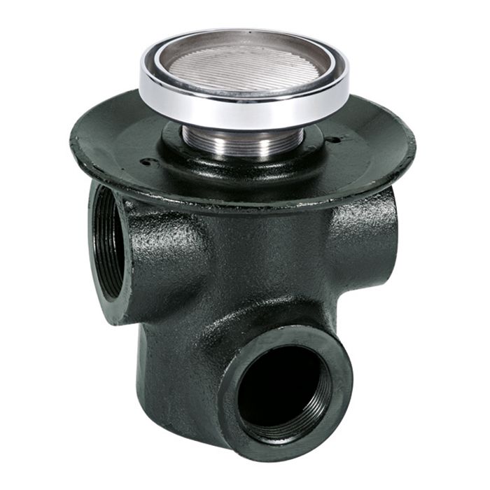 Coladera de contorno redonda para inserto cerámico de máximo 10 mm de espesor tres bocas Cromo.