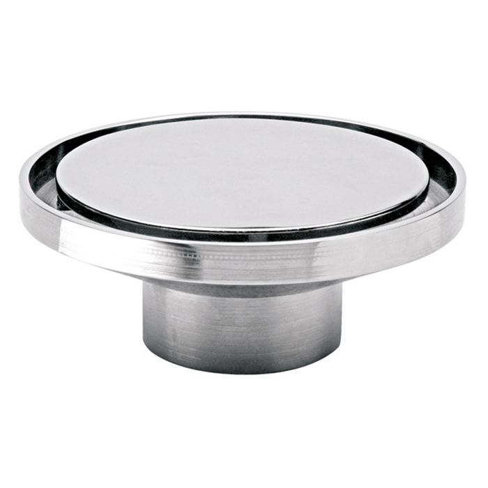 Rebosadero de contorno redondo Cromo, conexión para tubo 51 mm (2") para retacar.
