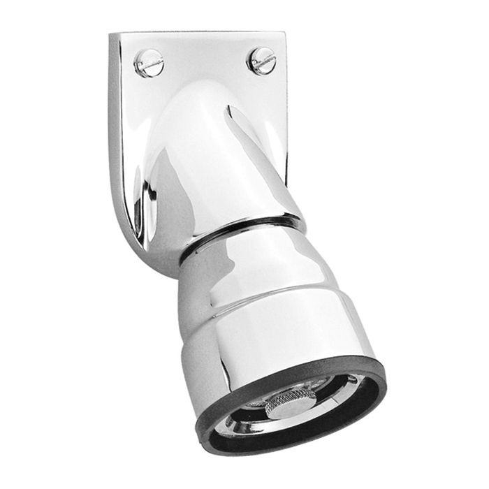Regadera antirrobo con base al muro de chorro fijo de limpieza automática, sin válvula de control, Cromo.