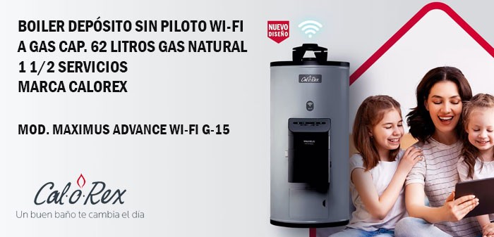Calentador de Agua de Depósito CALOREX Maximus Advance WIFI G-15 . .1.5 62 L Gas Natural