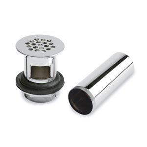 Contra con rejilla para lavabo con rebosadero Cromo.