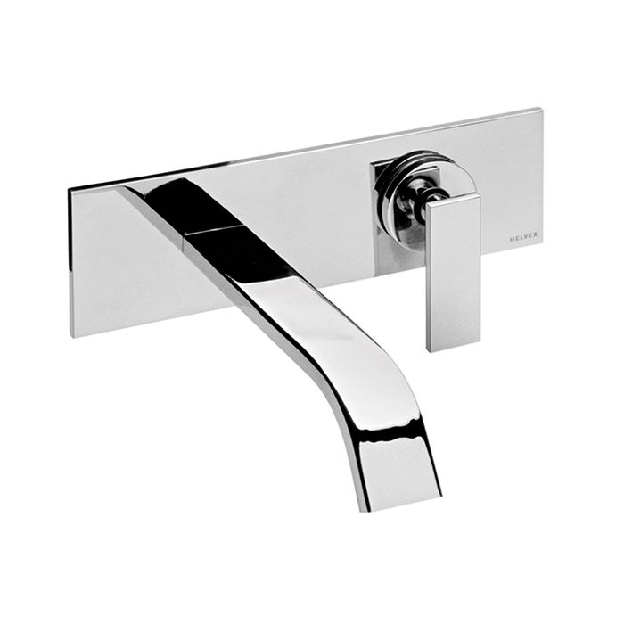 Monomando para lavabo a pared Vértika Cromo. Incluye contra de push sin rebosadero 5 l/min, Ecolvex.