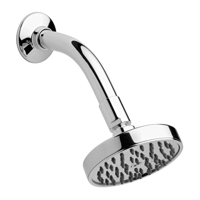 Regadera con brazo y chapetón de chorro fijo con sistema anticalcáreo 5.7 l/min Ecolvex, Cromo.