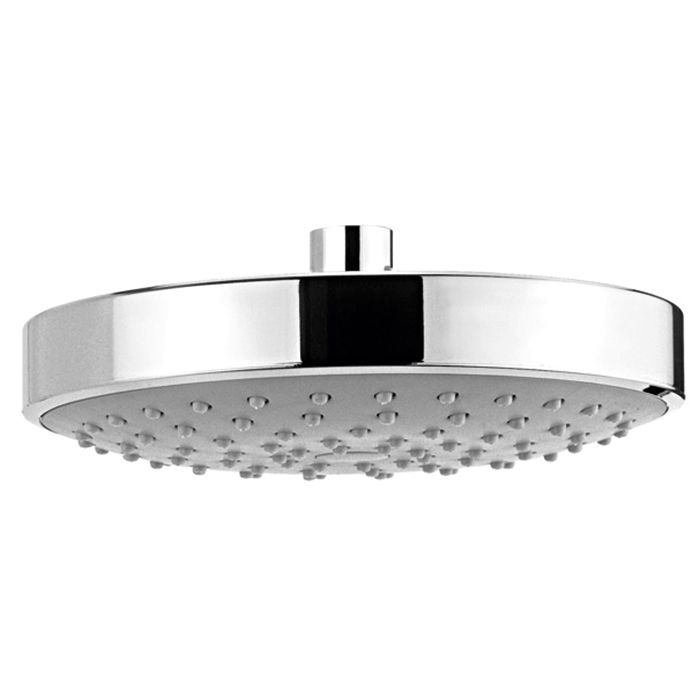 Regadera redonda de chorro fijo con sistema anticalcáreo plato ancho de 7" 5.7 l/min Ecolvex, Cromo. No incluye brazo.