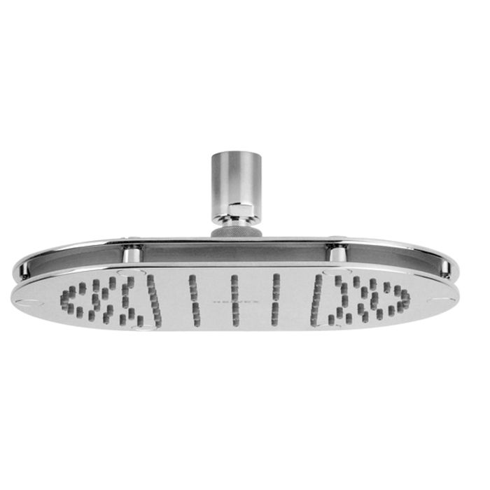 Regadera de chorro fijo con tecnología Aireavex, sistema anticalcáreo plato ancho de 5" x 8" 5.7 l/min Ecolvex, Cromo. No incluye brazo.