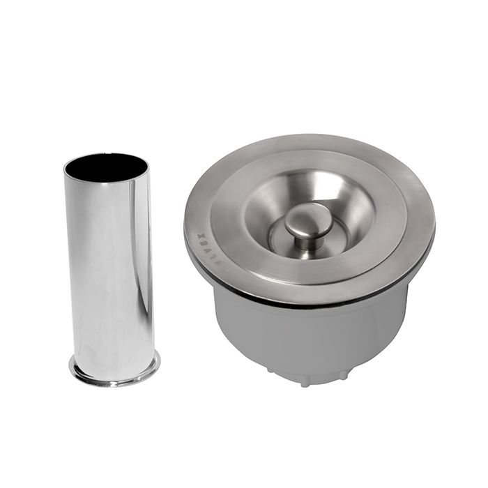 Contracanasta para fregadero con tapa y canastilla. Acero inoxidable.