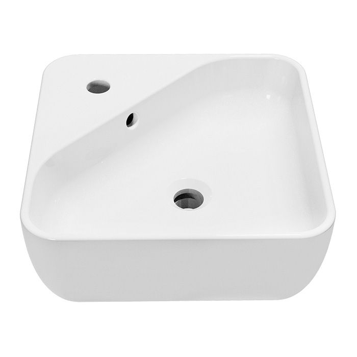 Lavabo Anni de sobreponer de una perforación con rebosadero blanco.