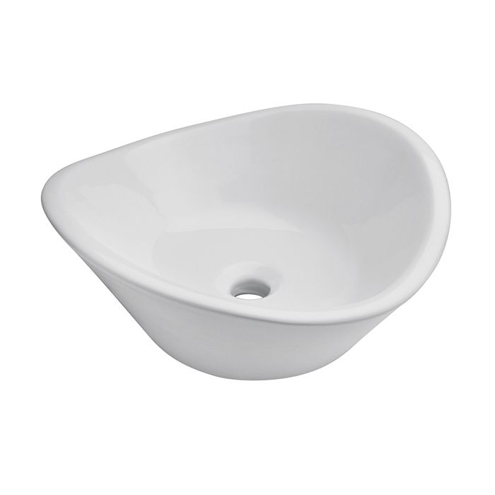 Lavabo Cassini de sobreponer sin rebosadero, blanco.