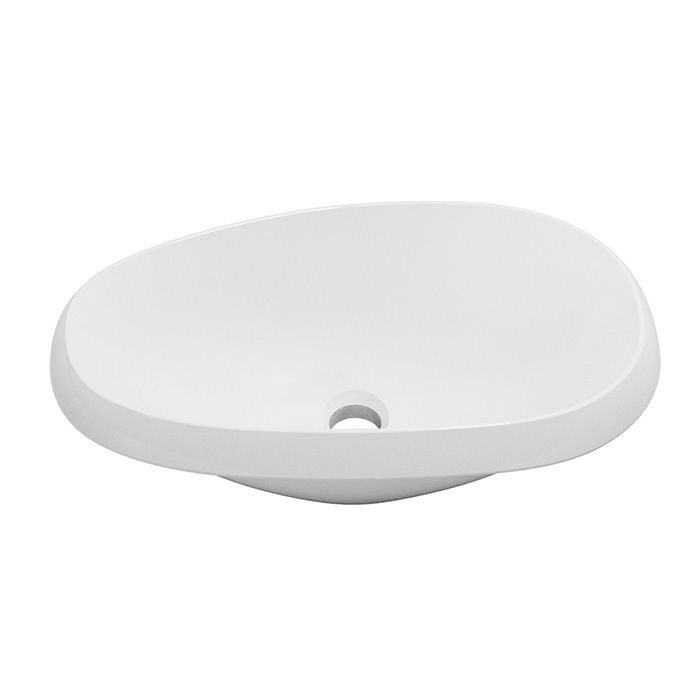 Lavabo Elipsis de sobrecubierta sin rebosadero blanco. Lavabos bajo cubierta