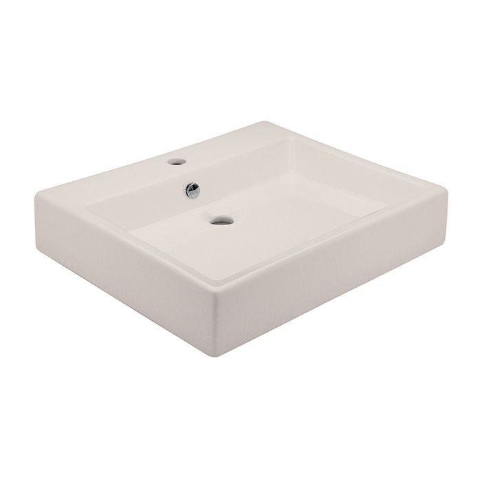 Lavabo Lucerna de sobreponer de una perforación con rebosadero, marfil.