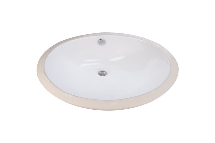 Lavabo Lugano Junior de bajo cubierta con rebosadero blanco. SANITARIOS One Piece
