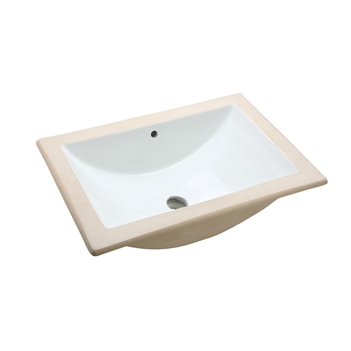 Lavabo Marcus de bajo cubierta con rebosadero blanco.