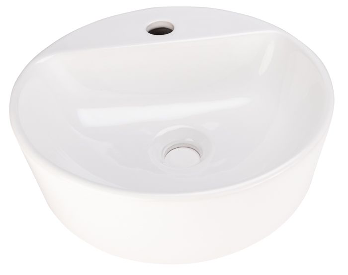 Lavabo Morea de una perforación de sobreponer sin rebosadero 35 x 35 cm blanco. Lavabos sobrecubierta