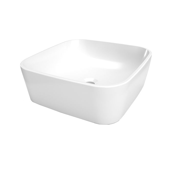 Lavabo Santorini de sobreponer sin rebosadero, blanco.