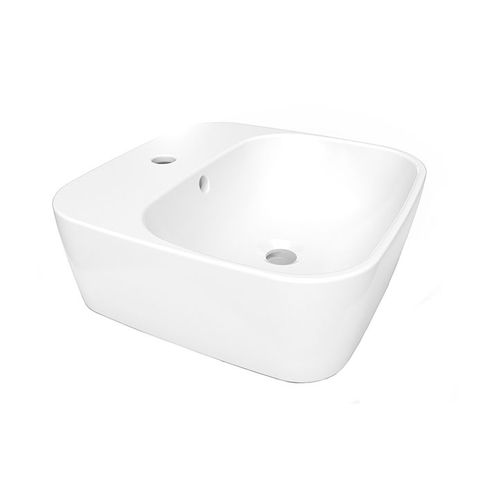 Lavabo Santorini de sobreponer de una perforación con rebosadero blanco.