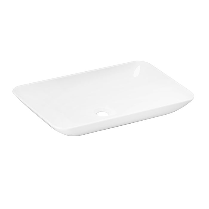 Lavabo Sira de sobreponer sin rebosadero, blanco.