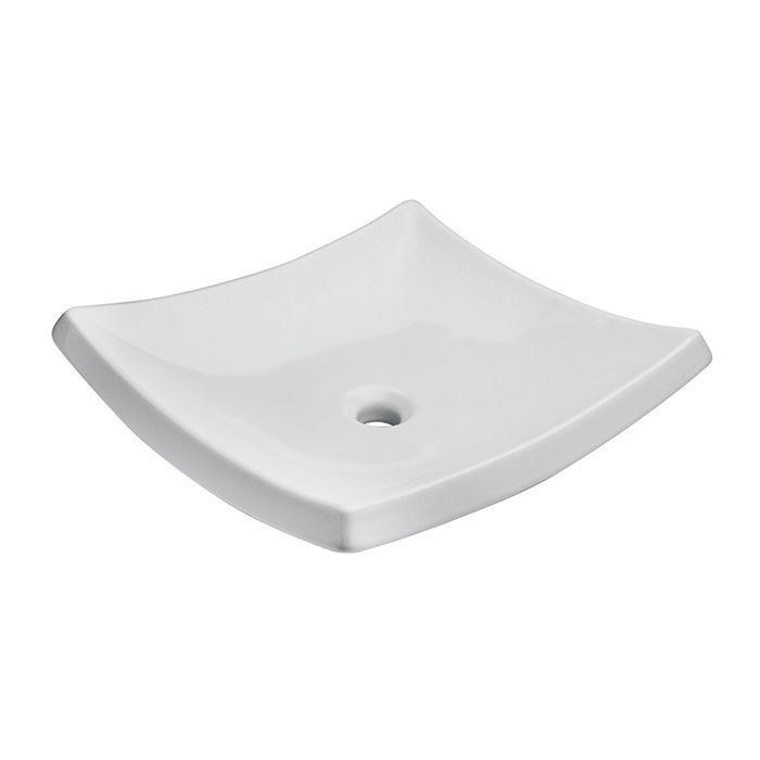 Lavabo Trazzo de sobreponer sin rebosadero, blanco.