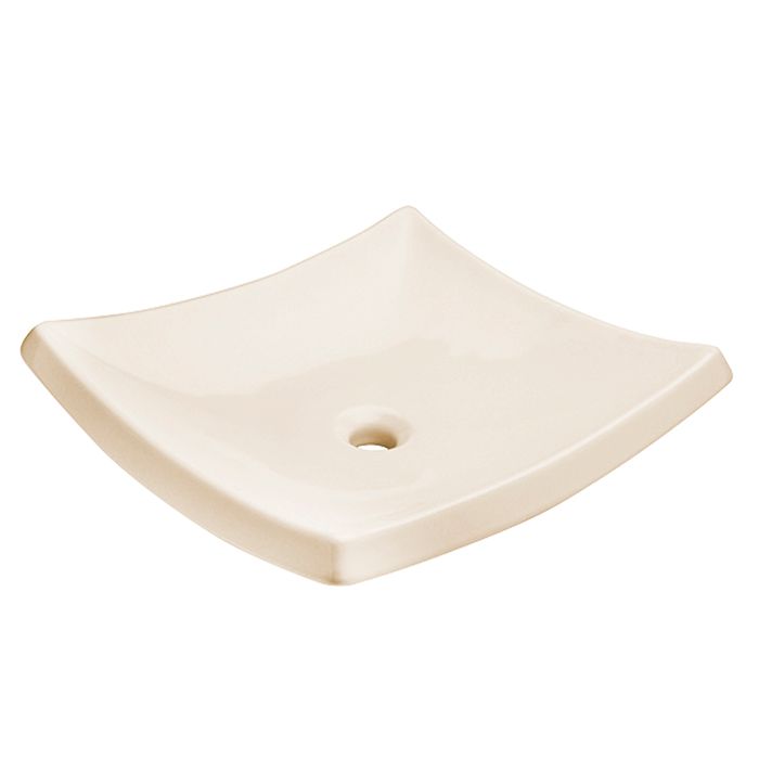 Lavabo Trazzo de sobreponer sin rebosadero, marfil.