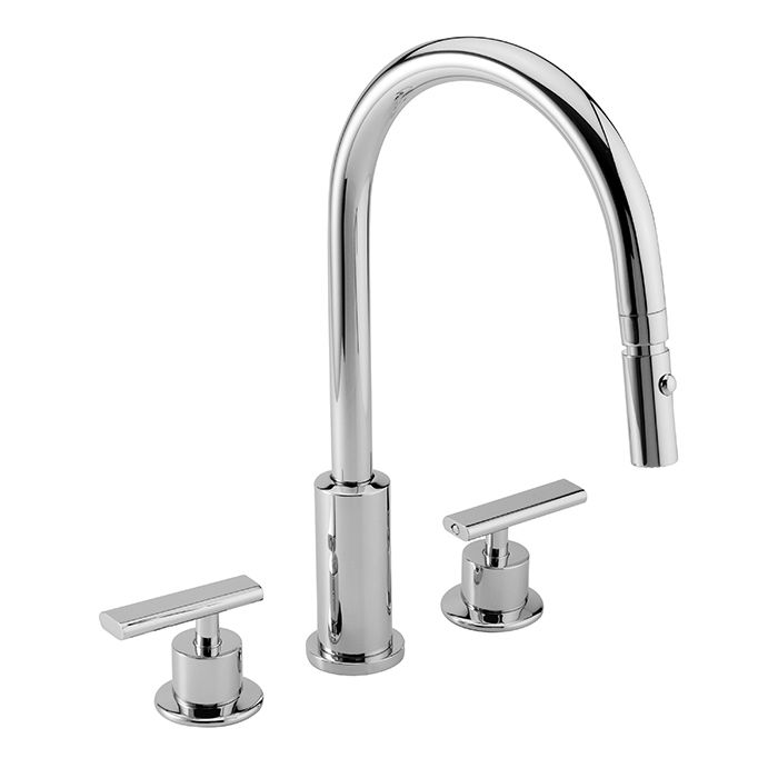 Mezcladora para fregadero. Cabezal móvil con sistema anticalcáreo y 2 tipos de chorro: aireado y spray. Premier Cromo.