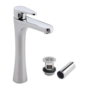 Monomando para lavabo alto Deco Cromo. Incluye contra de rejilla.