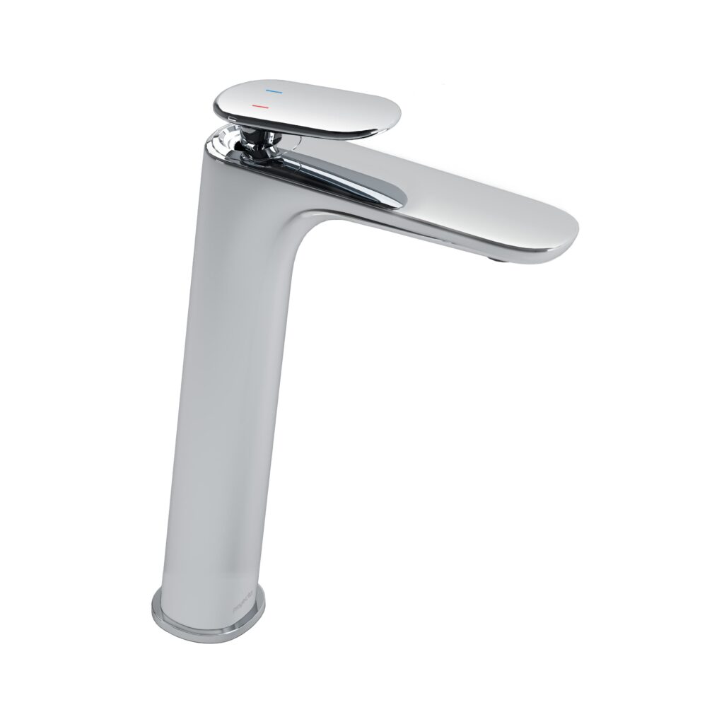 Monomando para lavabo alto Leaf 5.7 l/min Ecolvex Cromo. No incluye contra.