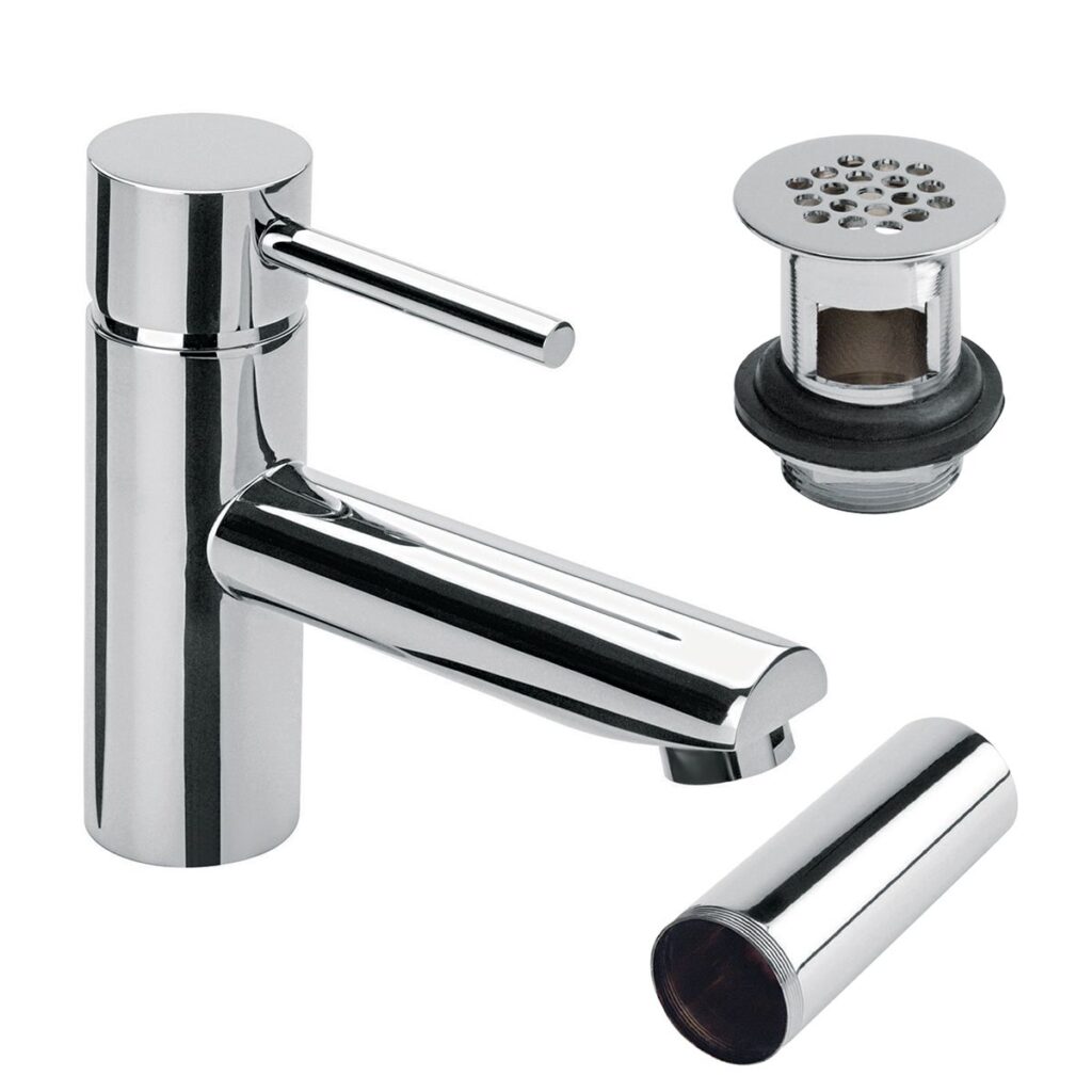 Monomando para lavabo alto Spacio Cromo. Incluye contra de rejilla.