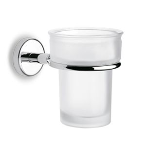 Vaso cepillero de cristal Spacio Cromo.