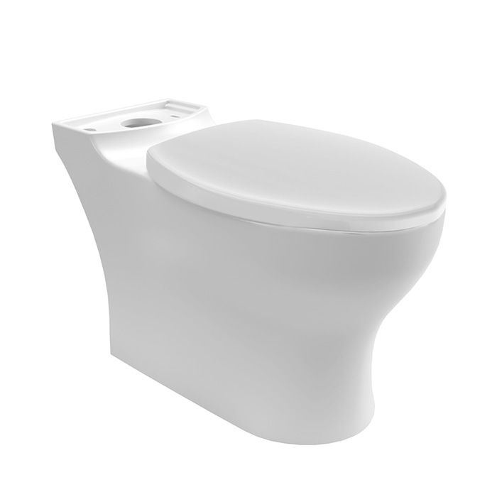 Taza inodoro Miura16 elongada, trampa oculta, Sistema Turvex, altura confortable, blanco. Incluye asiento de cierre lento con antibacterial.