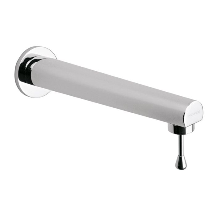 Llave para lavabo economizadora a pared con seguro antirrobo y antibacterial en la perilla, Cromo. Mezcladora y llaves unitarias