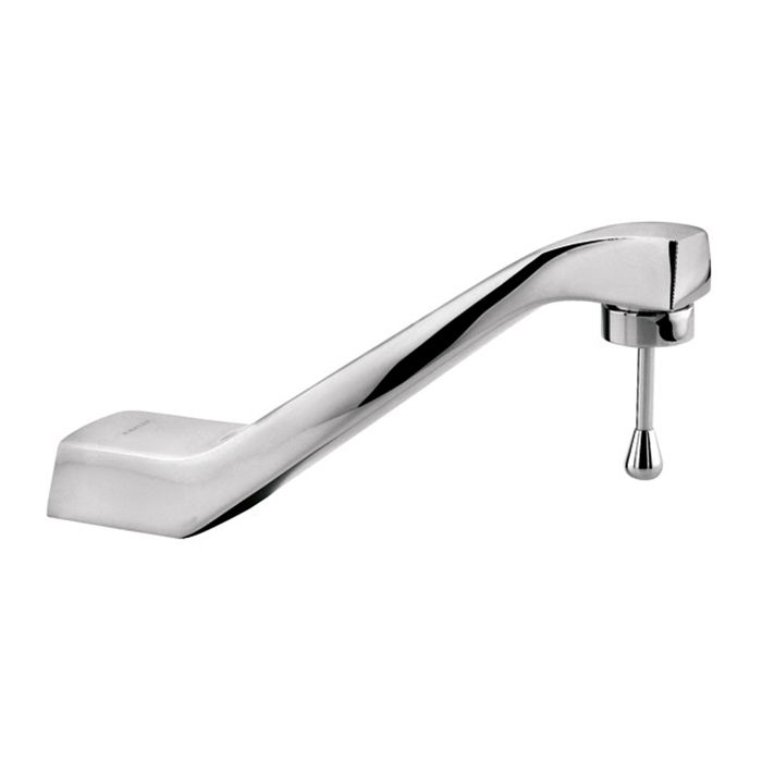 Llave para lavabo economizadora con seguro antirrobo y antibacterial en la perilla, Cromo.