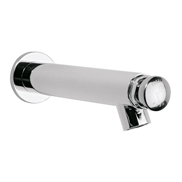 Llave para lavabo temporizadora de cierre automá - tico a pared con antibacterial en el botón, Cromo. Economizadoras TV-115 NUEVO