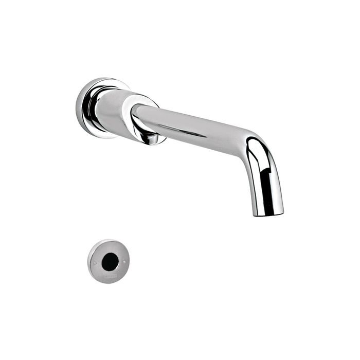 Llave para lavabo electrónica de sensor de baterías a pared, Nuva Cromo.