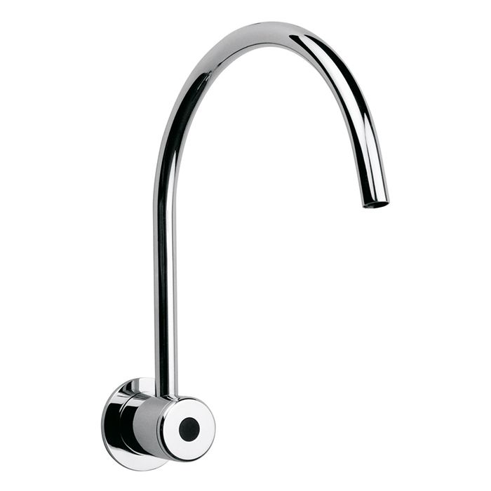 Llave para lavabo electrónica de sensor de corrien - te a pared, Cromo.