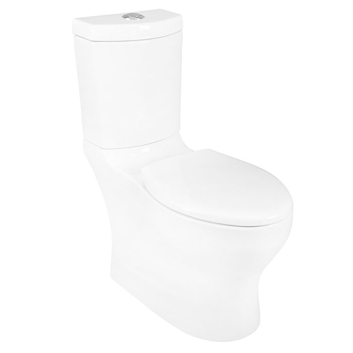 Inodoro taza y tanque Miura16, elongado, trampa oculta, Sistema Turvex, altura confortable 4.8 LPD, blanco. Incluye asiento de cierre lento con antibacterial.