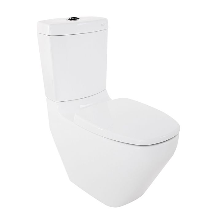 Inodoro taza y tanque Murano, elongado, trampa oculta, Sistema Turvex, altura confortable, 4.8 LPD, blanco. Incluye asiento de cierre lento con antibacterial.